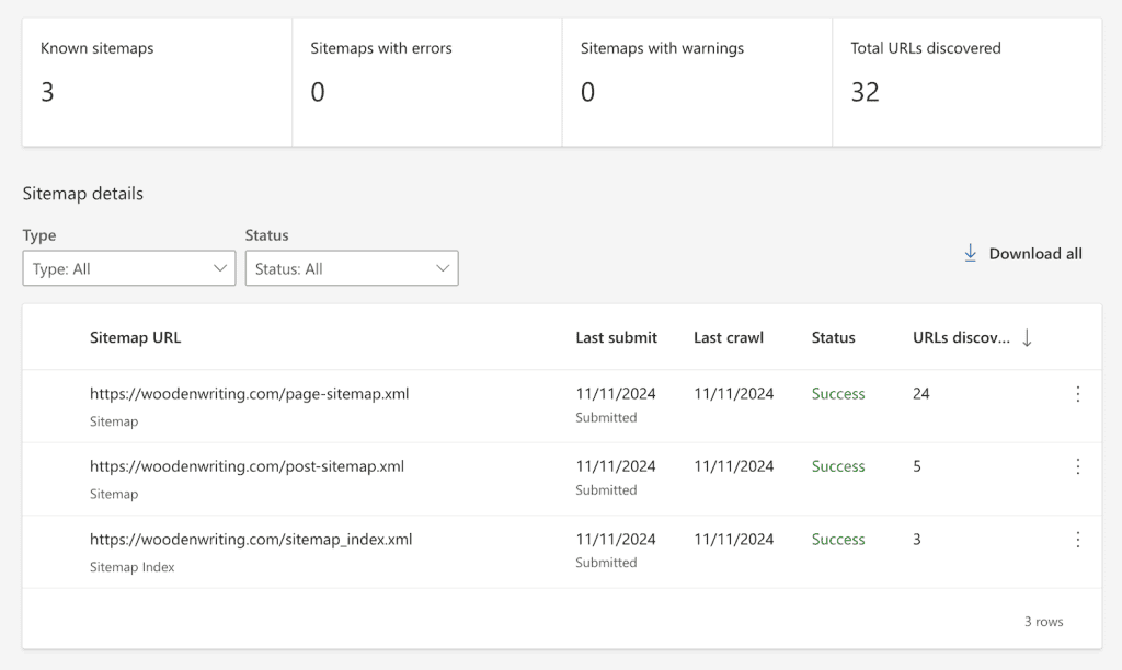 Website Sitemaps Bing Webmaster Tools