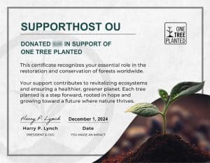 2024 12 One Tree Planted Certificate