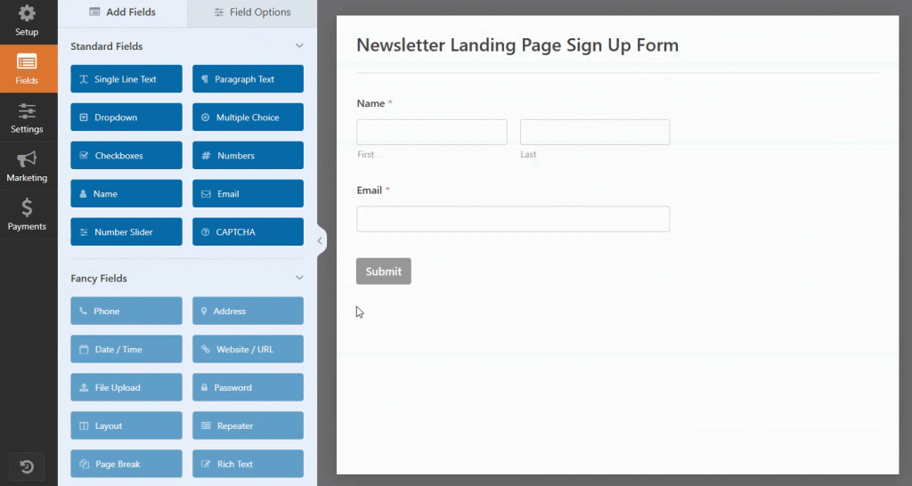 Add New Field To Wpform 1