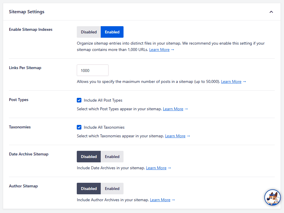 All In One Seo Settings