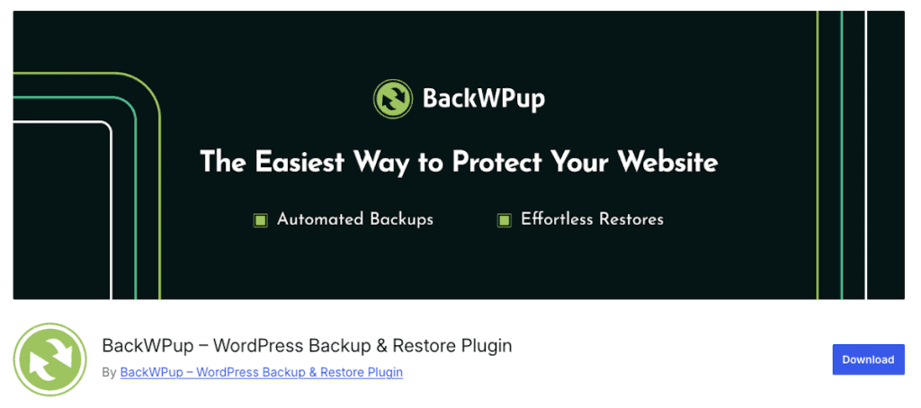 Backwpup WordPress Backup Plugin