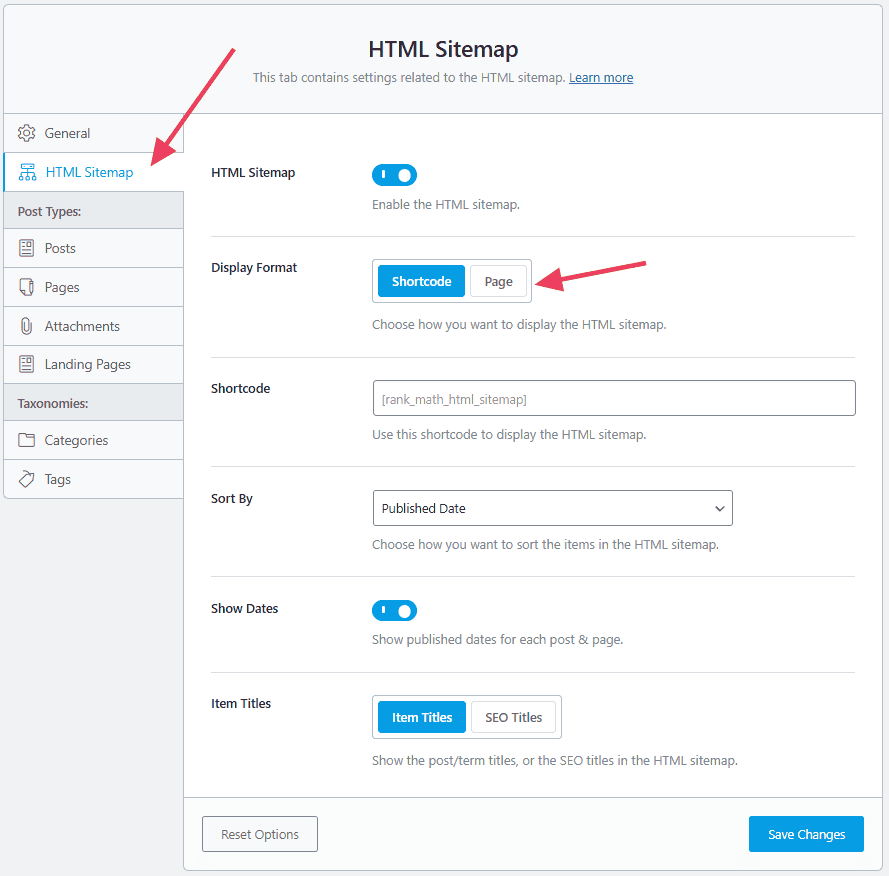 Rank Math Html Sitemap