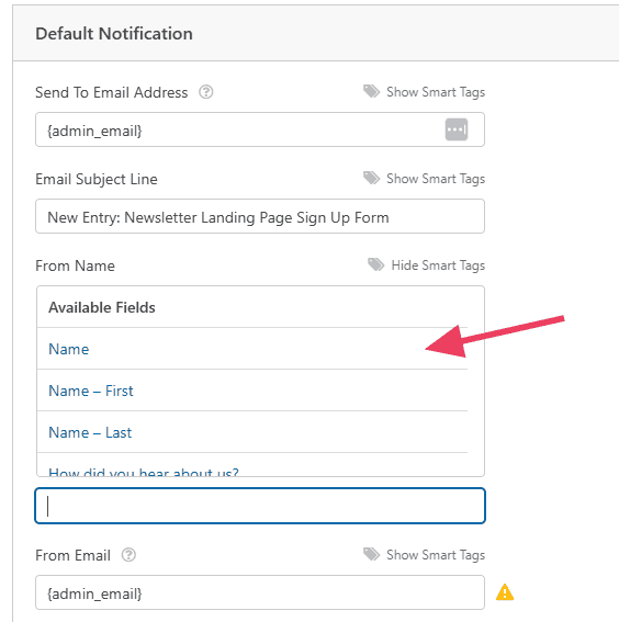 Wpforms Notifications First Name