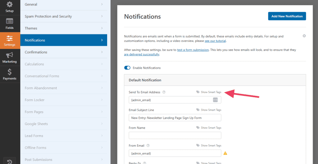 Wpforms Notifications Smart Tags