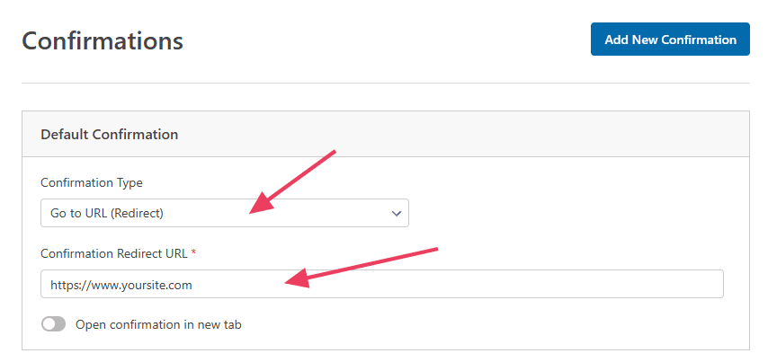 Wpforms Redirect To A Custom Page