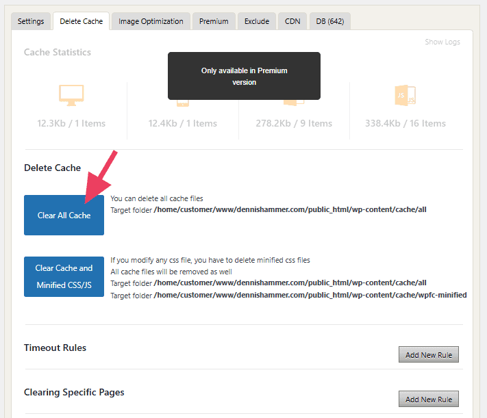 Clear WordPress Cache In Fastest Cache