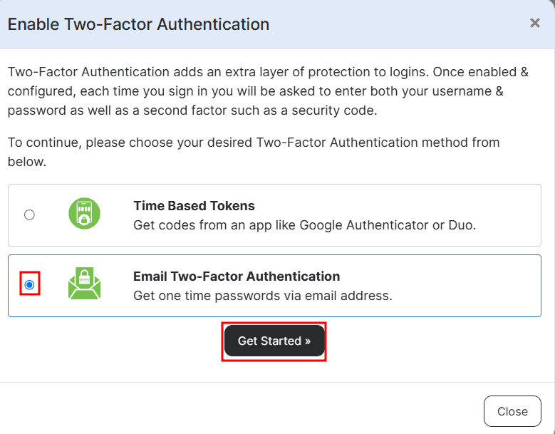 Enable 2fa Supporthost Via Email Address