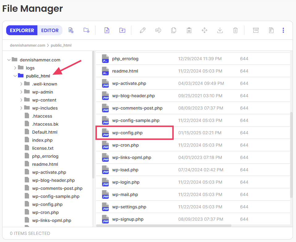 Locate Wpconfig File