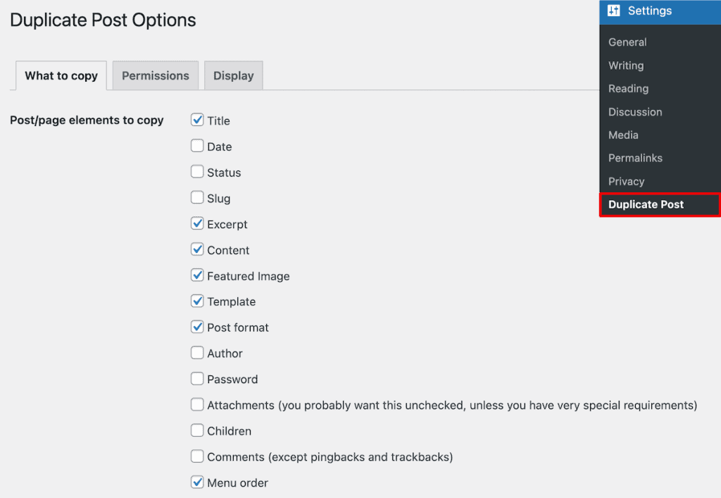 Wordpress Duplicate Page Yoast Duplicate Post Plugin Settings