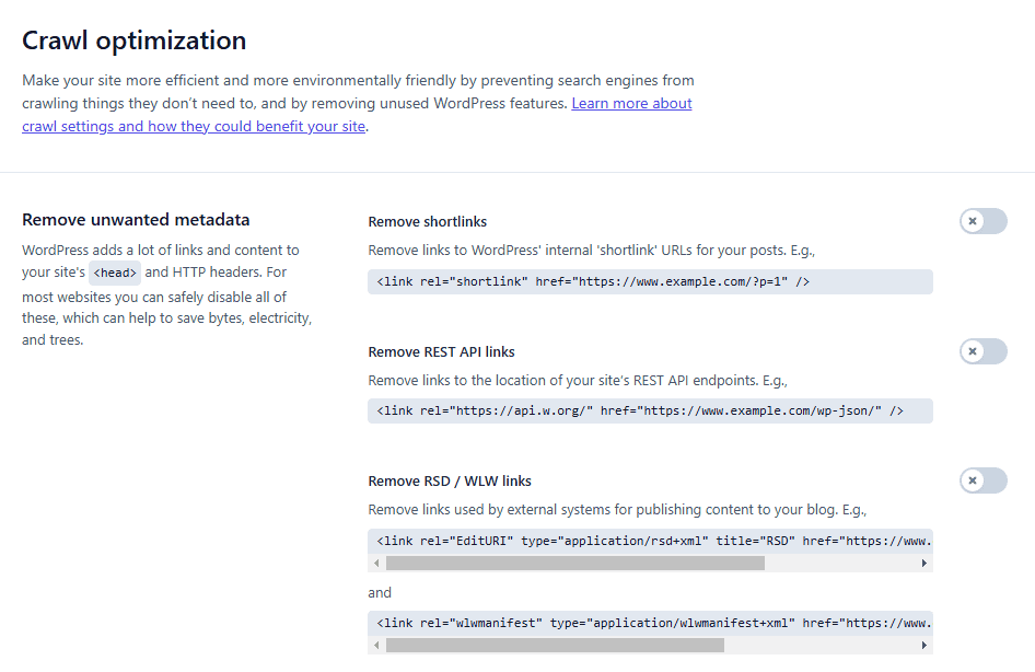 Yoast Crawl Optimization