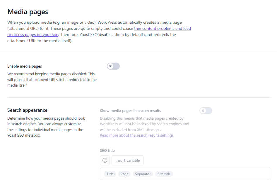 Yoast Media Pages