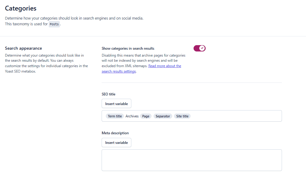Yoast Seo Category And Tag Appearance