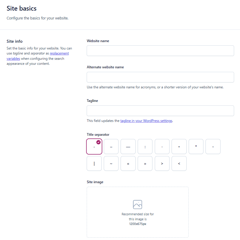 Yoast Seo Site Basics