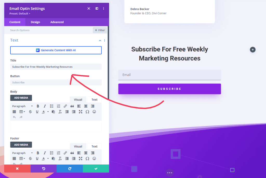 Divi Contact Form