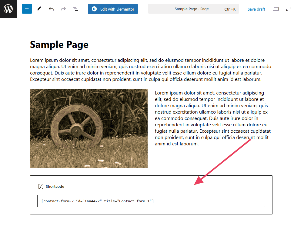 Embed Contact Form 7
