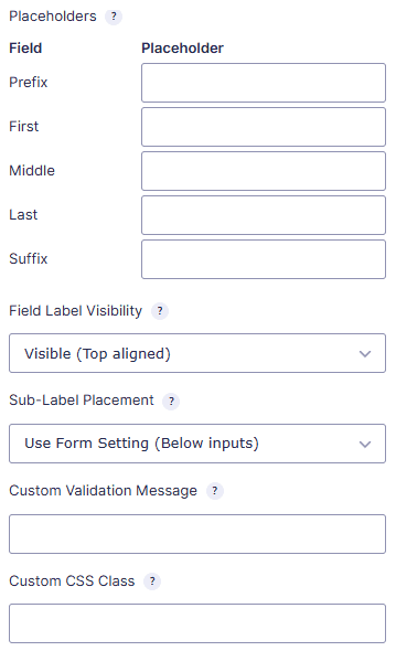 Field Appearance Settings