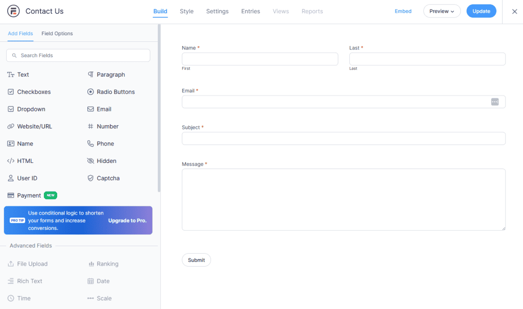 Best WordPress Form Plugins: Formidable Forms Builder