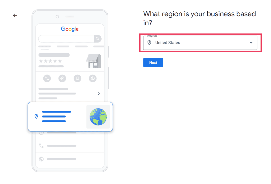 Google My Business Region