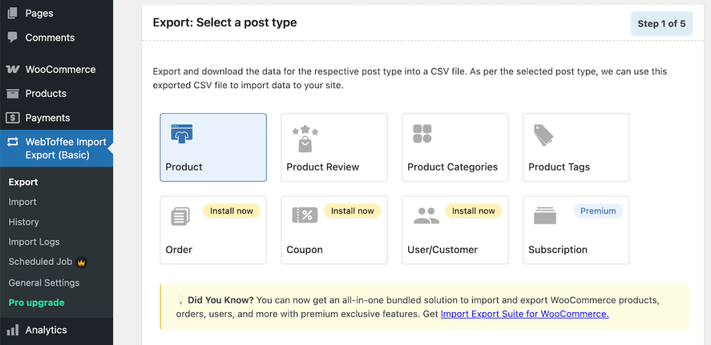 Import Woocommerce Products Product Import Export Plugin Export Products