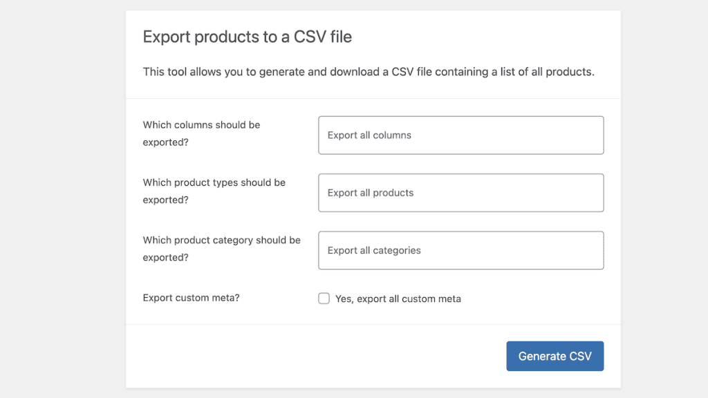Import Woocommerce Products Run Exporter