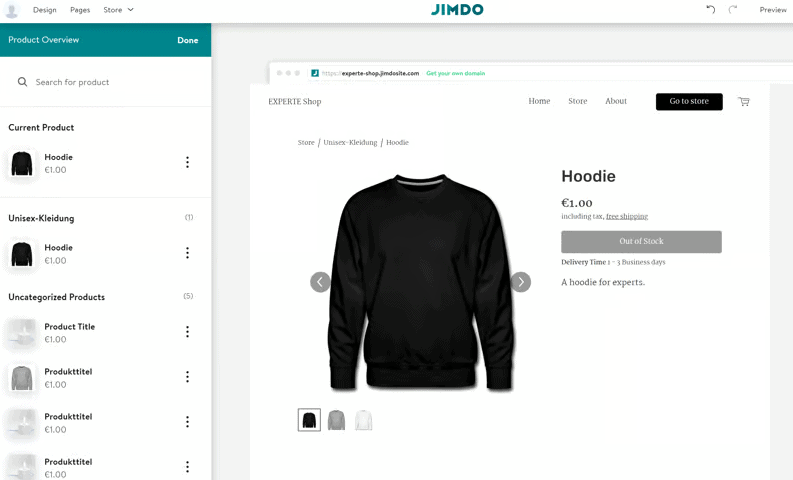 Jimdo Ecommerce