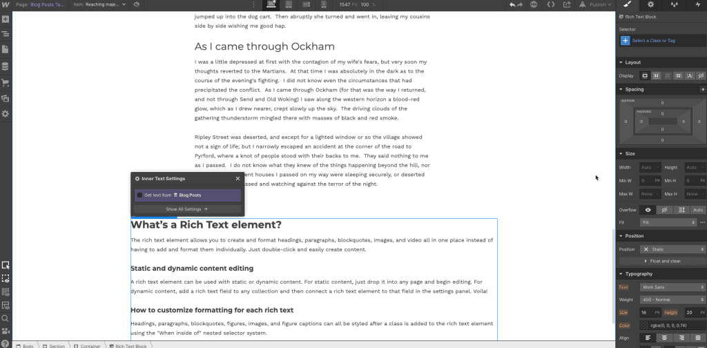 Webflow Blogging