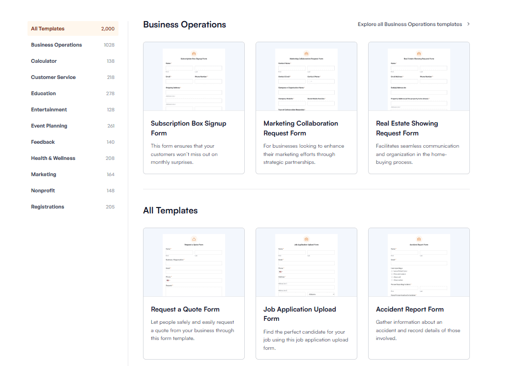 Wpforms Templates