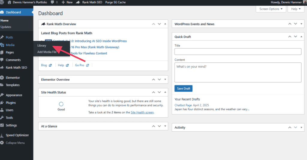 Access The WordPress Media Library