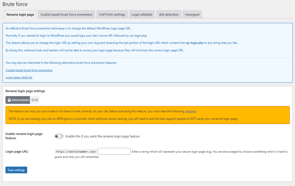 All In One Security Brute Force Rules
