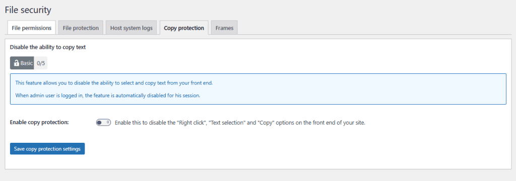 All In One Security File Change Protection