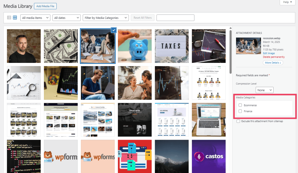 Enhanced Media Library Categorize Image