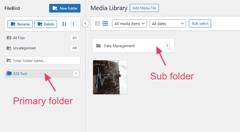 Filebird Sub Folder