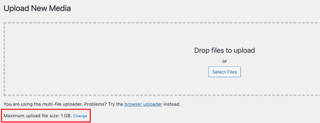 Increase Maximum Upload File Size In WordPress New Upload Size Change Link