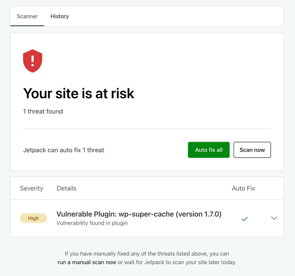Jetpack Malware Scanner