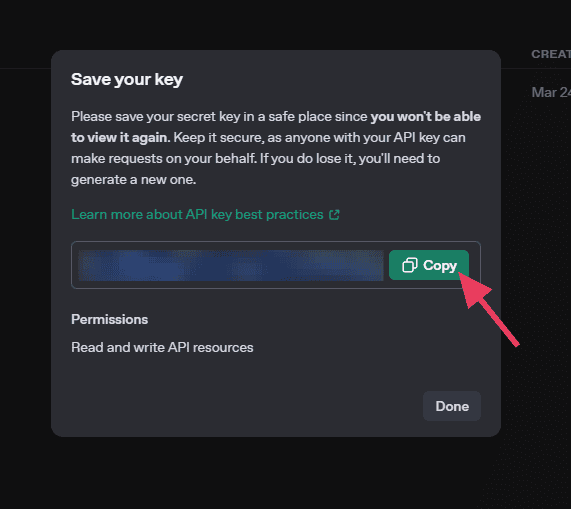 Save Openai Api Key