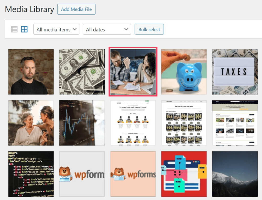 Select A File From Media Library