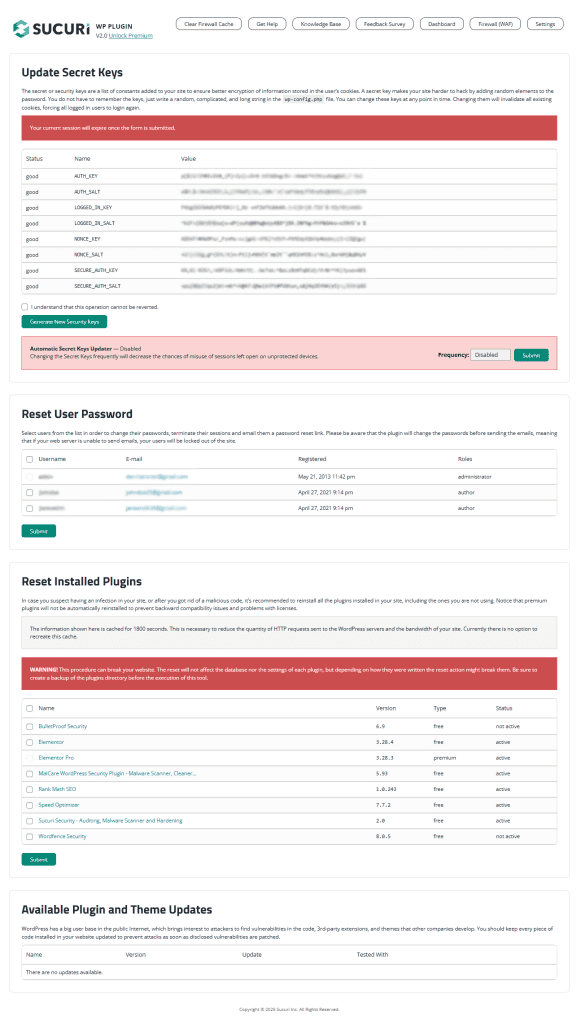 Sucuri Post Hack Actions