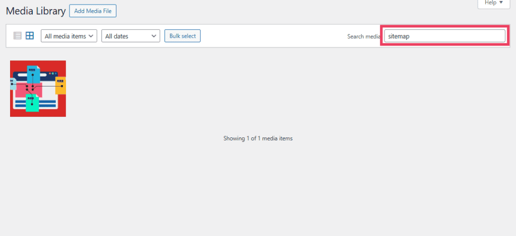 Wordpress Media Library Search
