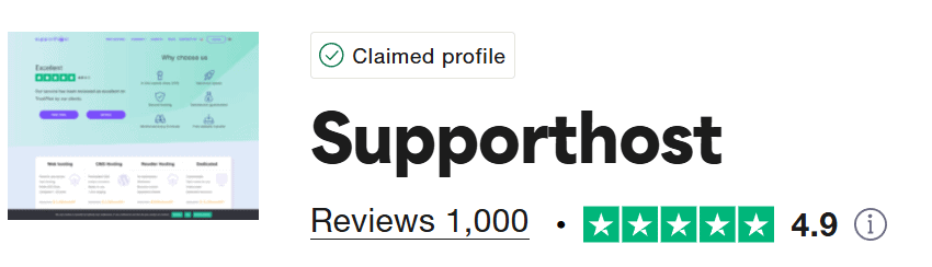 1000 Reviews Trustpilot Supporthost