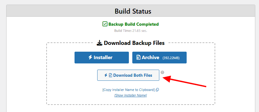 Duplicator Download Files