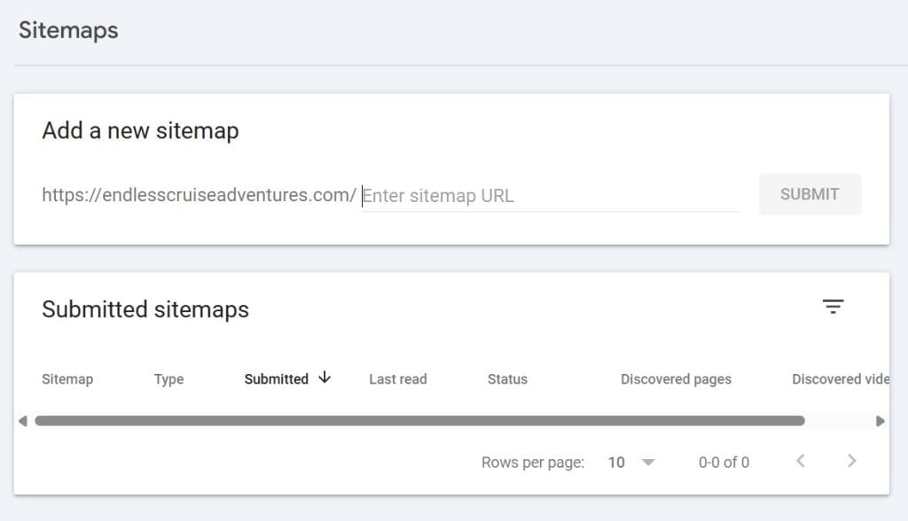 Google Search Console Add A Sitemap