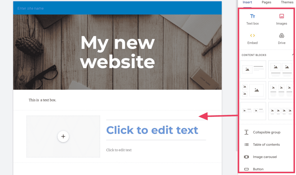 Google Sites Editor