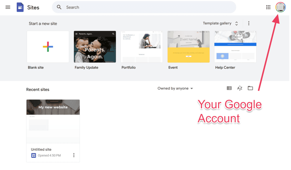 Google Sites In Your Google Account