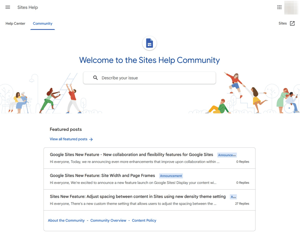 Google Sites Support Forum
