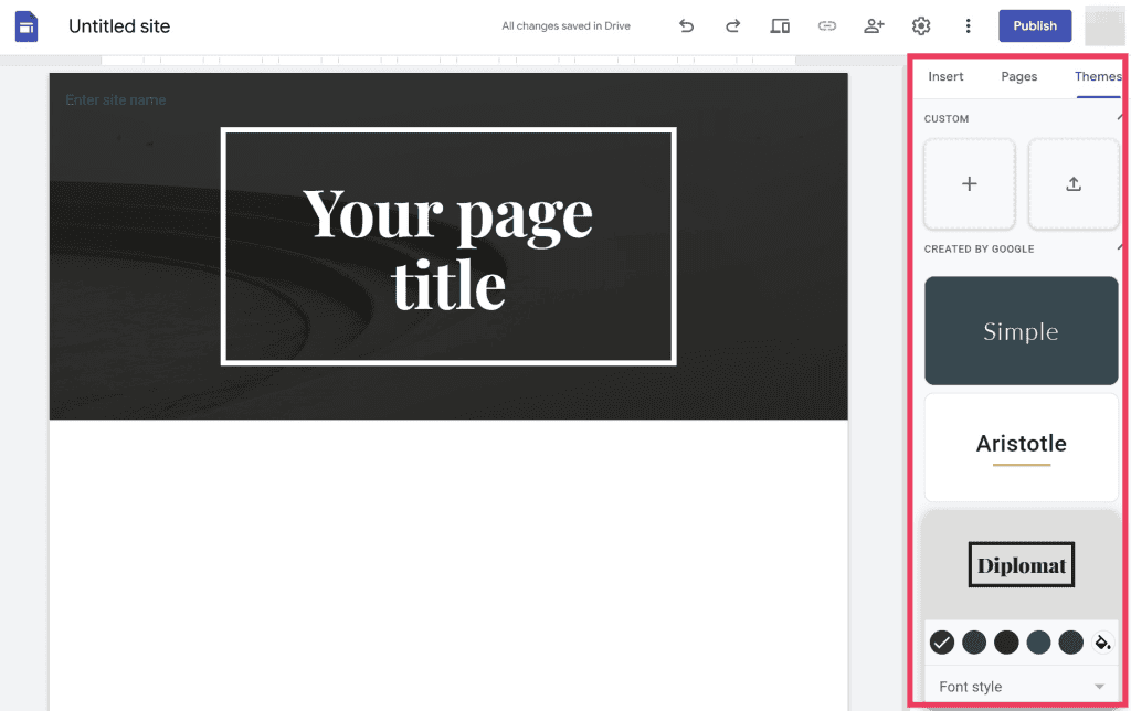 Google Sites Themes