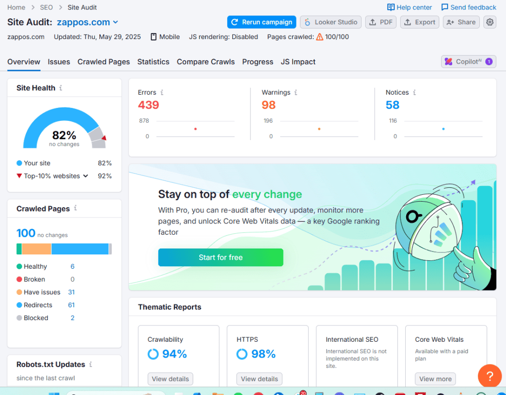 Semrush Site Audit