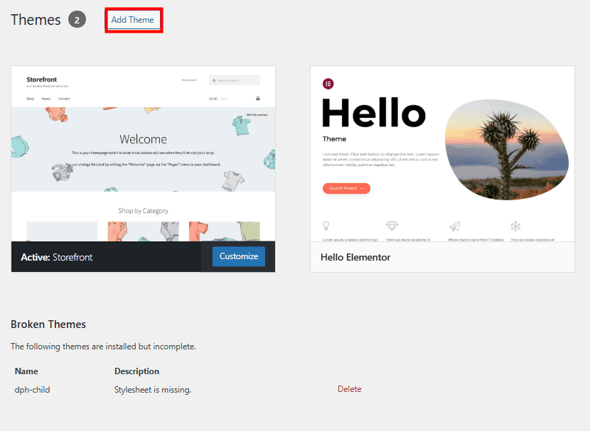Add A New Theme