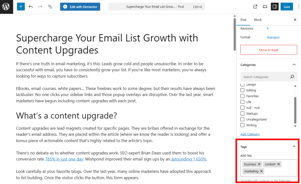 Add Post Tags