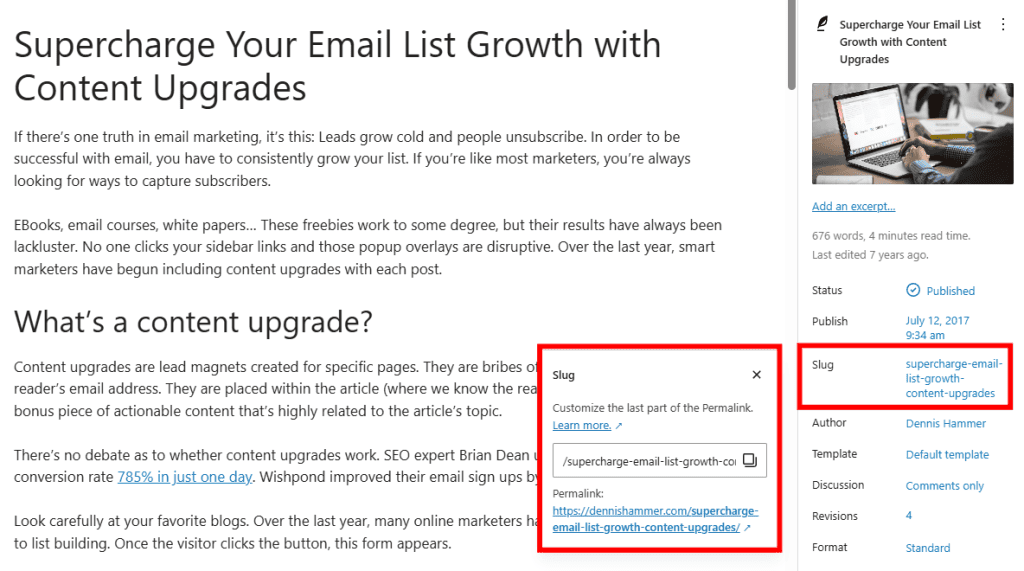 Adjust Post Url