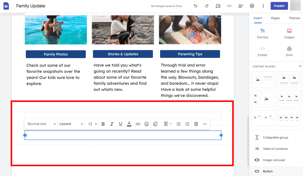 Google Sites Editor